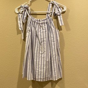 Blue and white striped tank